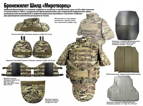 Бронежилет Шилд 2-2 Миротворец ПРО (штурмовой)