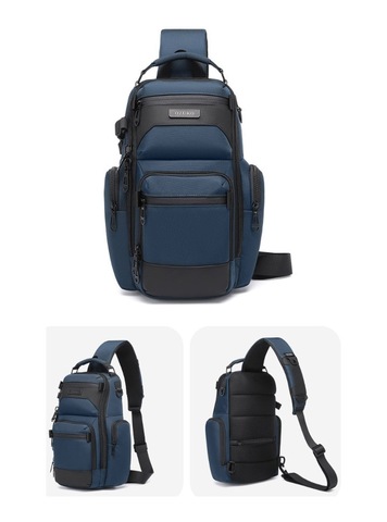 Картинка рюкзак однолямочный Ozuko 9805 Blue - 8