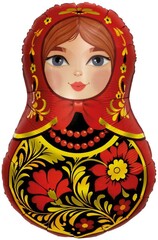 Фигура гелиевая Матрешка Золотая роспись