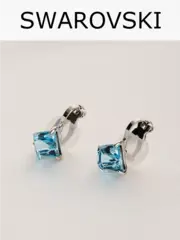 Клипсы Миражи с голубыми кристаллами Swarovski