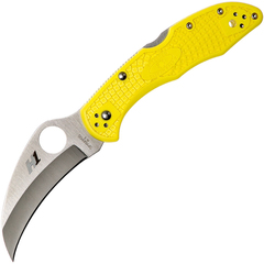 Фото Складной нож Tasman Salt 2 - Spyderco 106PYL2, сталь H1 Satin Plain, рукоять термопластик FRN, жёлтый