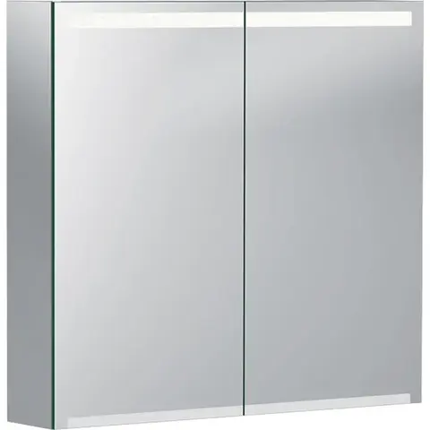 Geberit Option 500.205.00.1 Зеркальный шкаф с подсветкой, две двери, 75см70x15см