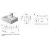 Duravit Vero 452500060 Раковина, шлифованный вариант, с перел., без отв. под смес., глазурованная задняя стенка, включая крепление, 500x470, цвет: Белый