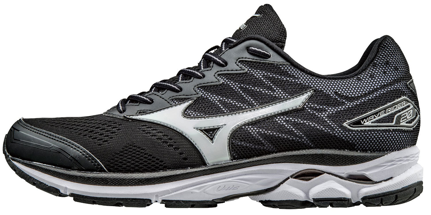 Беговые кроссовки мужские Mizuno Wave Rider 20 черные-белые