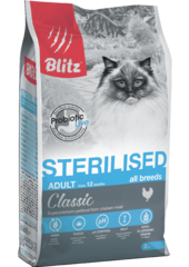 Blitz Sterilised сухой корм для стерилизованных кошек (курица) 2 кг