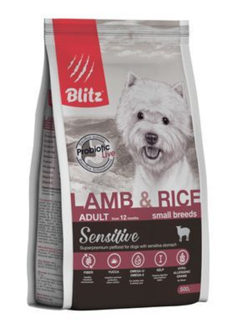 Blitz Adult Small Breeds сухой корм для мелких пород (ягненок с рисом) 500 гр