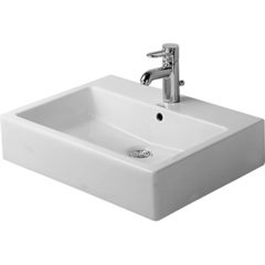 Duravit Vero 452500070 Раковина, шлифованный вариант, без перелива, без отв. под смес., глазурованная задняя стенка, включая крепление, 500x470, цвет: Белый фото