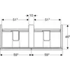 Geberit Acanto 500.613.01.2 Тумба под раковину, 119x53.5x47.6см, белый / ультраглянцевый лакированный, белый / глянцевое стекло