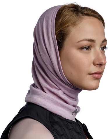 Картинка шарф-труба Buff Wool midweight Melange Lilac Sand - 2