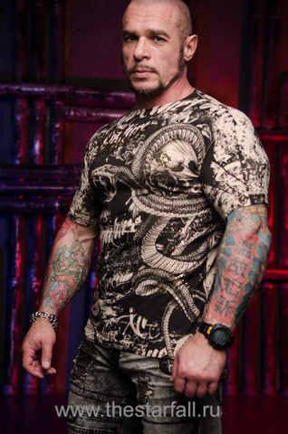 Xtreme Couture | Футболка мужская BLACKTOOTH SAND X788 от Affliction левый бок