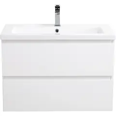 BelBagno KRAFT-750-2C-SO-BO База под раковину подвесная с фрезерованными ручками по всей длине фасада с двумя выкатн. ящ., Bianco Opaco, 750x455x500 фото
