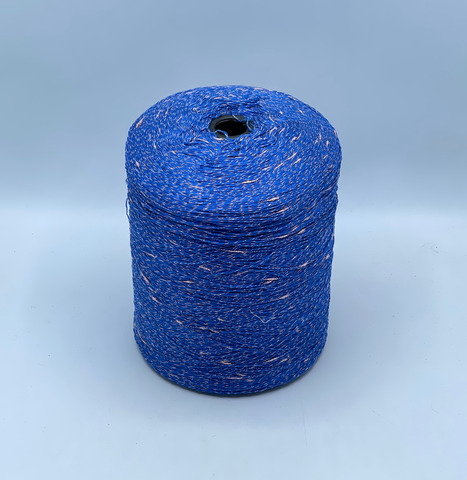 Бобинная пряжа, 500-700м, 90%Хлопок, 10%Люрекс, Синий, 41678