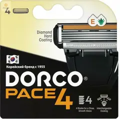 DORCO PACE4 4'S сменные кассеты с 4 лезвиями NEW (Ю.Корея)