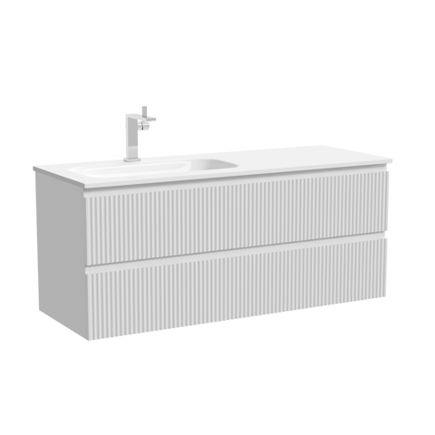 Sancos SNR120LW Тумба подвесная SANCOS Snob R левая 1195х445х500, c двумя ящиками оснащенными доводчиками, Bianco, арт.SNR120LW