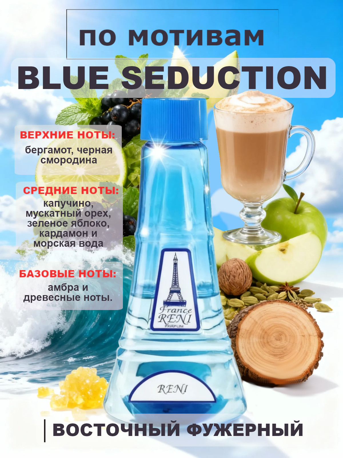 Фото 2 товара Blue Seduction / Блю Седакшн духи мужские RENI №224, флакон 100мл