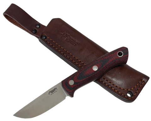 Нож Fang (2.5), сталь N690,конв., микарта красно-черная, насечка, 248.1354, Южный крест