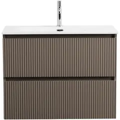 BelBagno UNO-MINI-800-2C-SO-СO База под раковину подвесная с фрезерованными ручками по всей длине фасада с двумя выкатн. ящ., Бежевый Мат.,800x395x608 фото