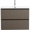 BelBagno UNO-MINI-800-2C-SO-СO База под раковину подвесная с фрезерованными ручками по всей длине фасада с двумя выкатн. ящ., Бежевый Мат.,800x395x608