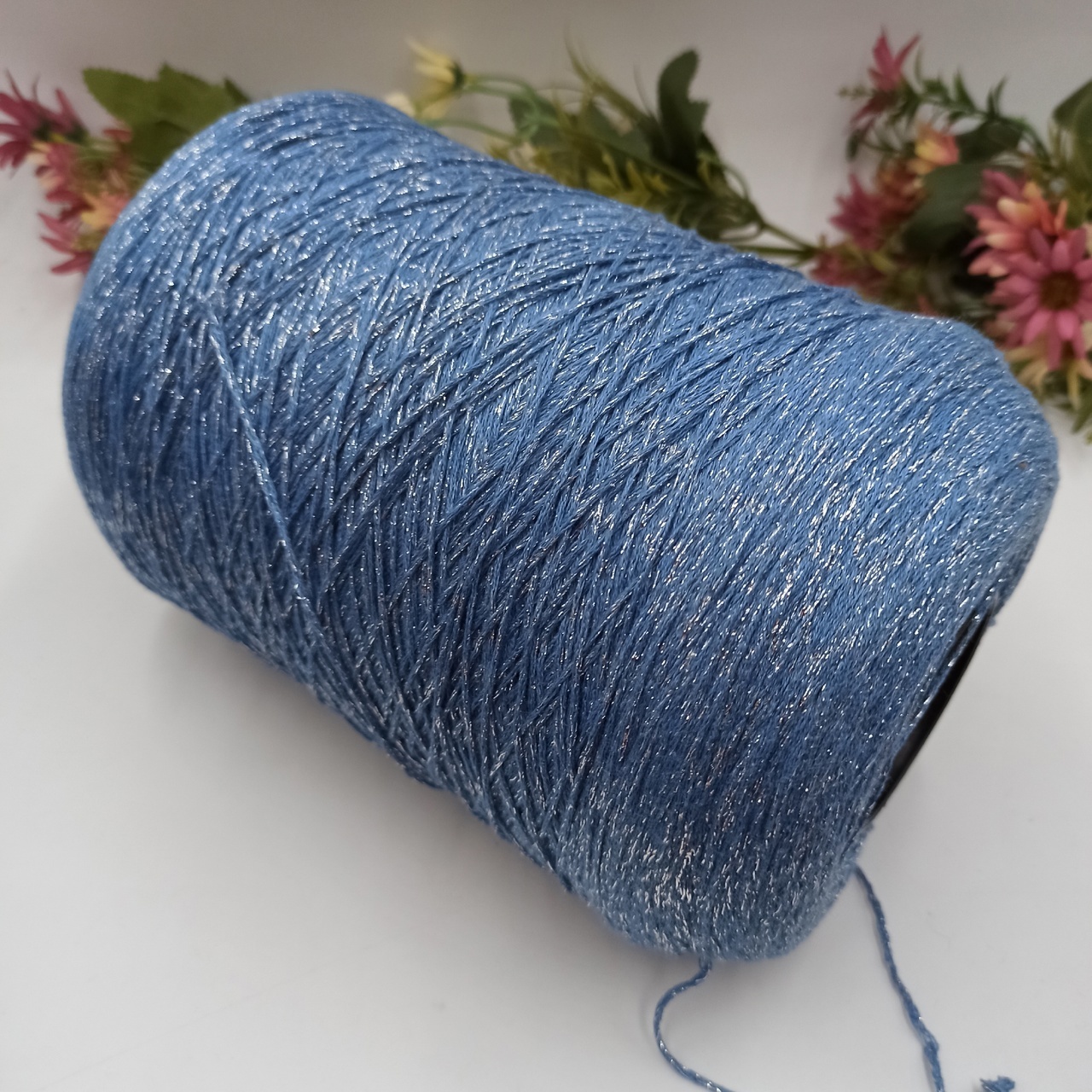 Арт Cotton Lurex - 17 Небесный + серебро
