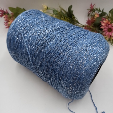Арт Cotton Lurex - 17 Небесный + серебро