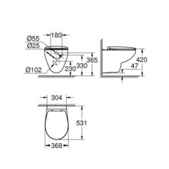 Унитаз подвесной безободковый Grohe bau ceramic в комплекте с сиденьем, микролифт 39351000