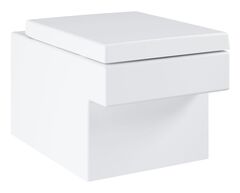 Унитаз подвесной GROHE Cube Ceramic, безободковая чаша, каскадный смыв,горизонтальный выпуск 3924500H