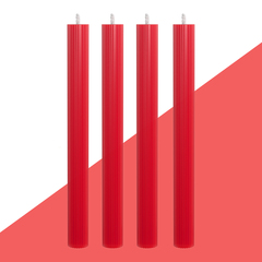 Набор из 4 декоративных свечей 2,3х26см SCANDYLAB Empire Red SL-EXL08