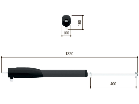 801MP-0050 ATS30AGS - Привод 230 В линейный, самоблокирующийся, со встроенными концевыми выключателями, для створок до 3 м.
