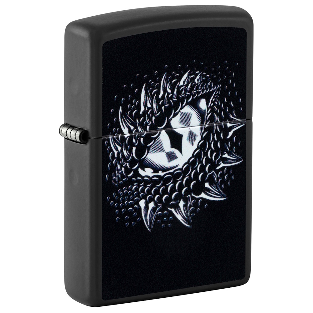 Зажигалка ZIPPO Dragon Eye с покрытием Black Light, латунь/сталь, черная,матовая 38x13x57 мм