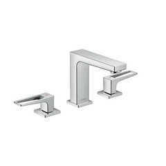 Hansgrohe Metropol 74514000 Смеситель для раковины двухвентильный на 3 отверстия с донным клапаном фото
