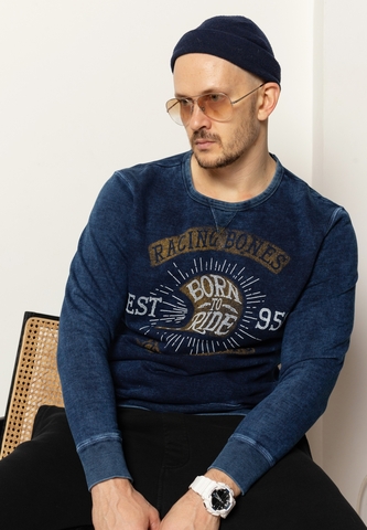 Свитшот Bowery NYC "Born To Ride" Old Blue Wash