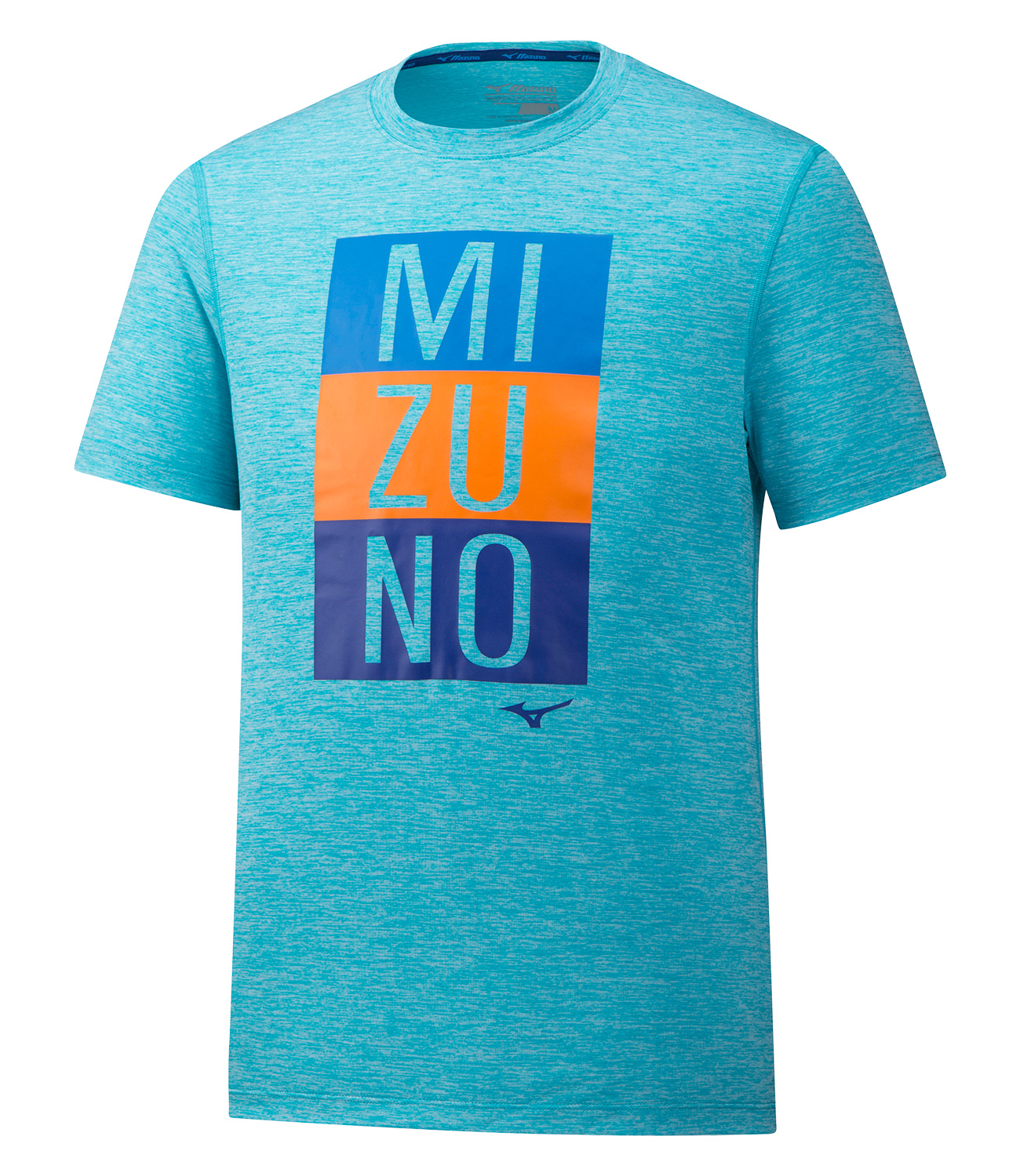 Mizuno Impulse Core Blocks Tee футболка для бега мужская голубая