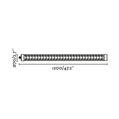 SCUBA LOUVER 1200 черный потолочный светильник 36W 2700K 220-240V