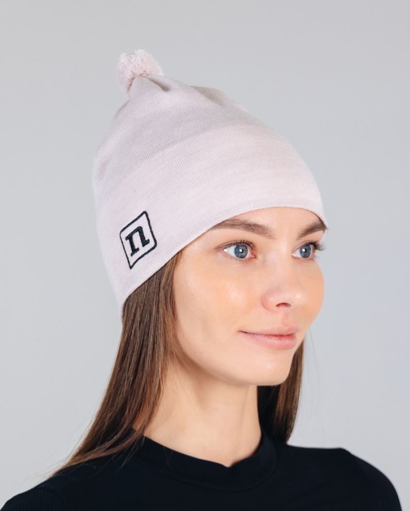 Лыжная шапка с помпоном Noname XC Knit cream white - 9