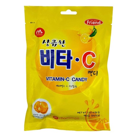 Леденцы со вкусом лимона Vit-C, 80 г, Корея
