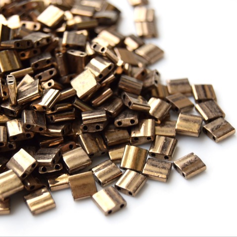 TL-0457 Бисер Миюки тила Темная бронза /Miyuki Tila Metallic Dk.Bronze