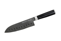 Фото Кухонный нож сантоку Samura Mo-V Stonewash 180 мм, сталь AUS-8, рукоять G10