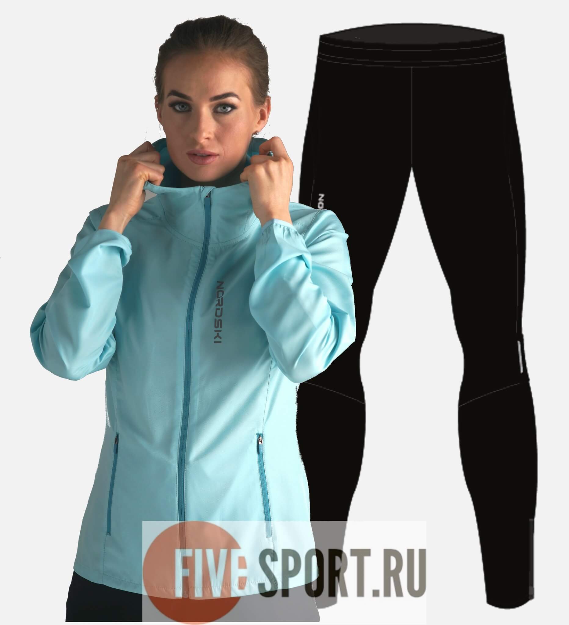 Nordski Run Premium беговой костюм женский Light Breeze-Black