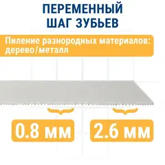 Пилки для сабельной пилы по стали ПРАКТИКА S1122VF BIM, по дер/мет/пласт, шаг 1,8 - 2,6 мм, длина 225 мм, 2 шт (773-552)