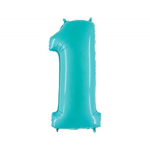 Шар Г 40''/102 см, Цифра Голубой (Blue) 