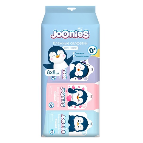 Влажные салфетки Joonies мини 8 шт х 8