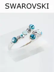 Кольцо Млечный путь с голубыми кристаллами Swarovski