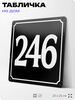 Адресная табличка с номером дома 246, на фасад и забор, черная, 25х25 см, Айдентика Технолоджи