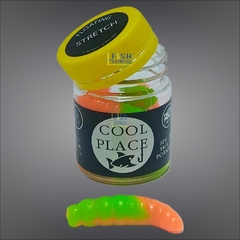 Форелевая силиконовая приманка COOL PLACE HOG (КАБАН) FLOATING STRETCH цвет ЗЕЛЁНЫЙ-ОРАНЖЕВЫЙ (плавающая/тянущаяся) 3,25г/45 мм/ 7 шт в банке продажа от 2шт