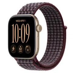 Умные часы Apple Watch Series 12 GPS, 42mm, Light Gold Aluminum Case with Burgundy Plaid Sport Loop