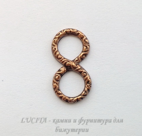 Винтажный декоративный элемент - коннектор Восьмерка 20х10 мм (оксид меди) (WP_20140606_13_57_50_Pro)