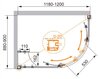 Cezares Anima ANIMA-W-RH-2-120/100-C-CR-L Душевой уголок, цвет: хром