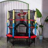 Батут DFC JUMP KIDS 55" красный с желто-синими стойками фото №8