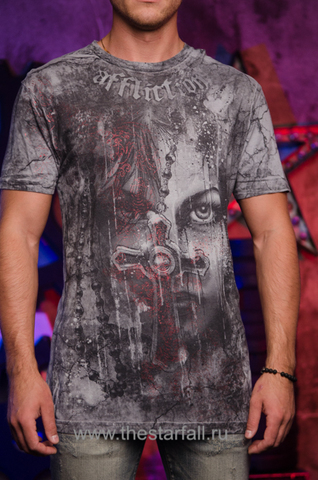 Affliction | Футболка мужская из бамбука CONFESSION Bamboo Tee A937 перед