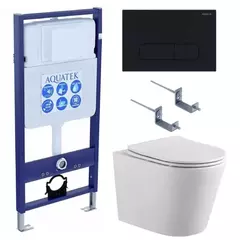 Aquatek Вега SET AQUATEK ВЕГА cmp-017 Инсталляция с унитазом и клавишей, цвет: белый фото